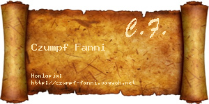 Czumpf Fanni névjegykártya